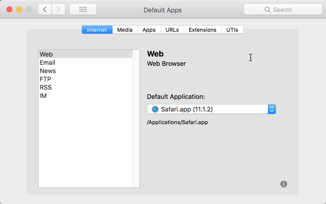setting default app for mac